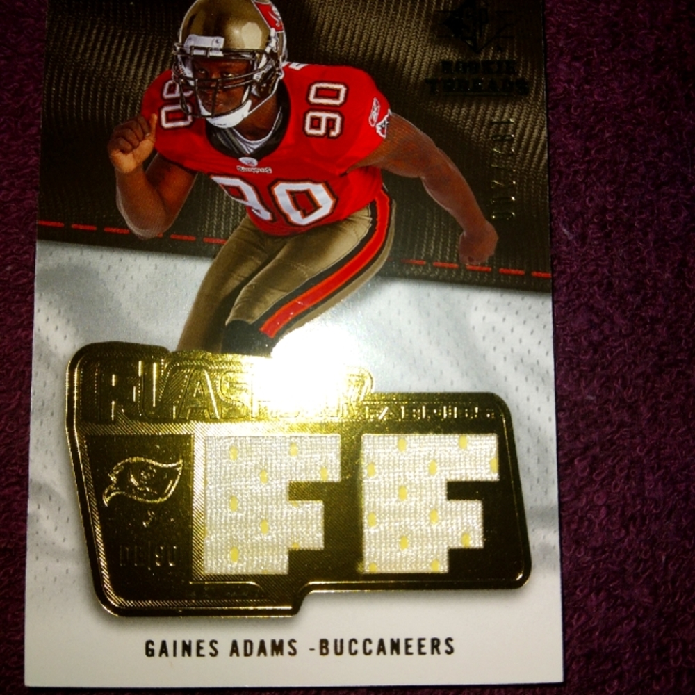 2008 UPPER DECK SP ROOKIE THREADS FOOTBALL...GAINES ADAMS PATCH CARD #182/200